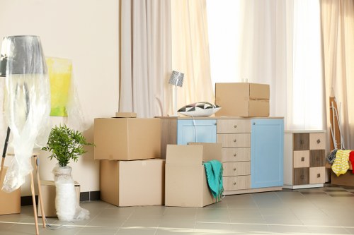 A well-organised moving day in Windsor with transport vehicle