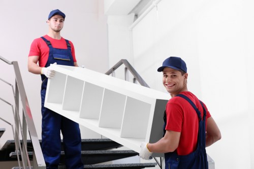 Commercial moving team assisting a Windsor office relocation