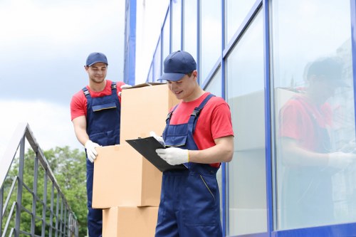 Removal van loading furniture for a Windsor home move