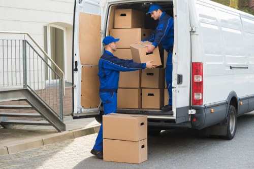 Commercial moving team planning a Windsor office relocation