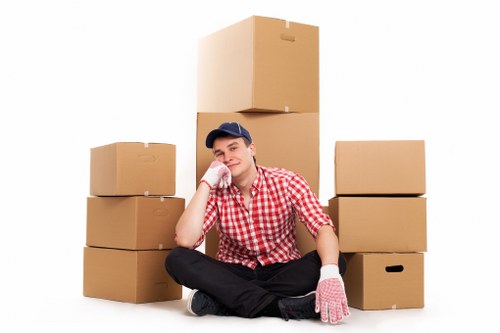 Furniture and boxes loaded for a small removal job in Windsor